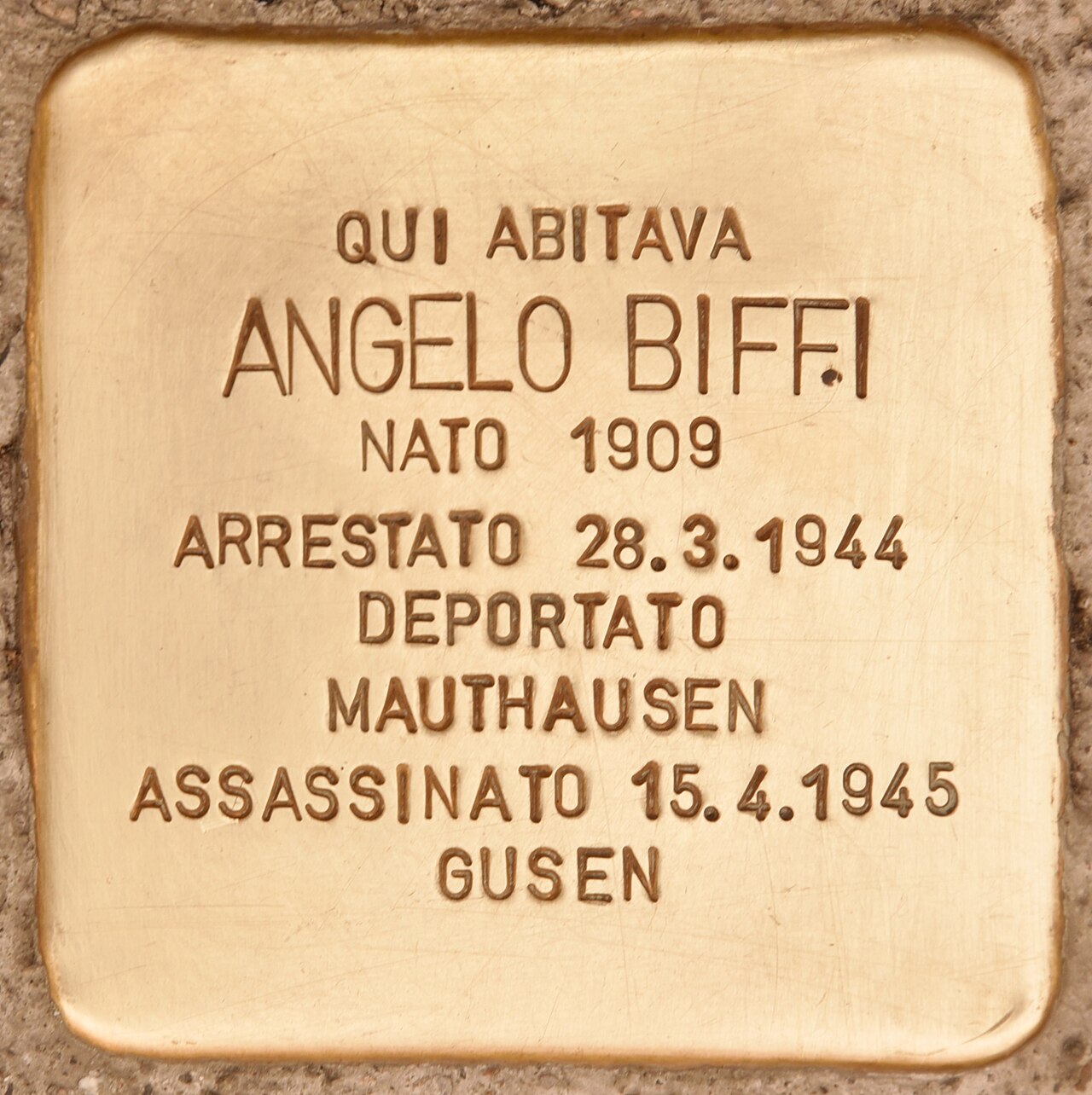 Pietra d'Inciampo — Angelo Biffi