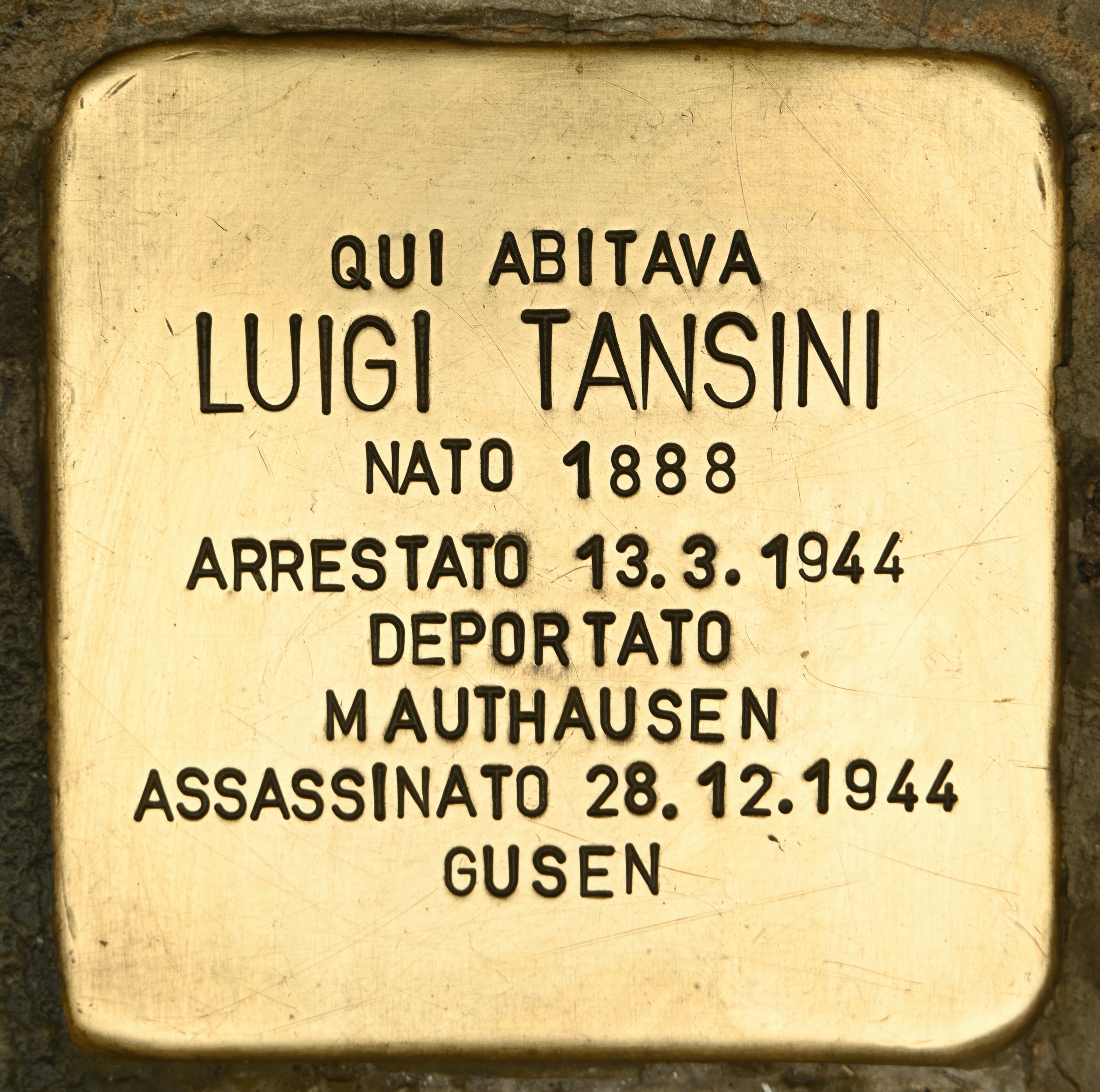 Pietra d'Inciampo — Luigi Giovanni Tansini