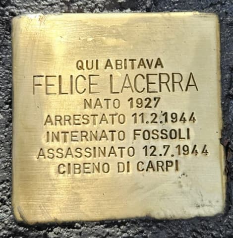 Pietra d'Inciampo — Felice Lacerra